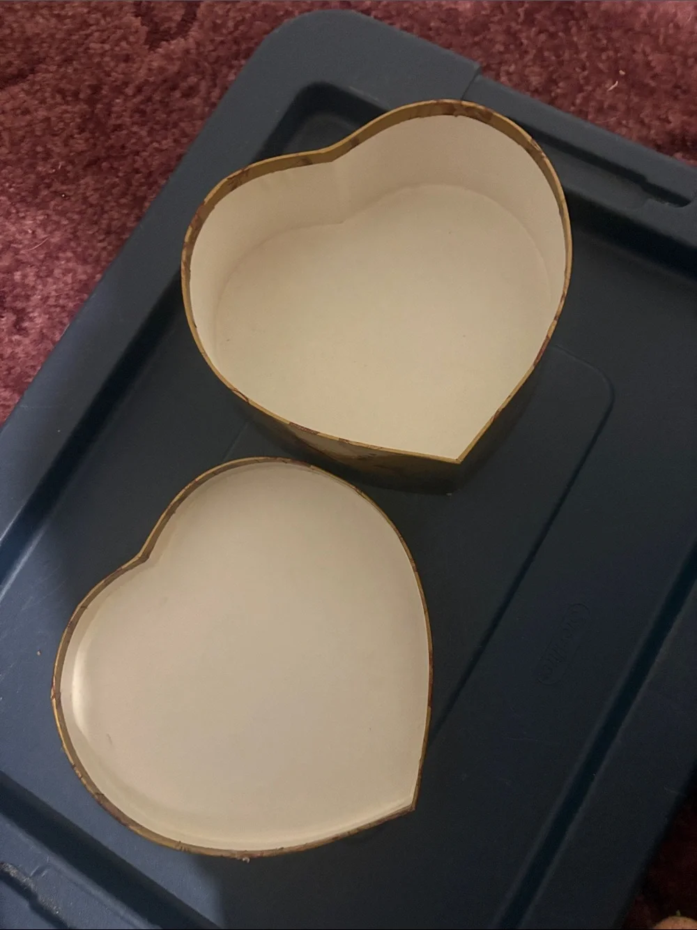 Gold Cherub Pattern Heart Tin Keepsake